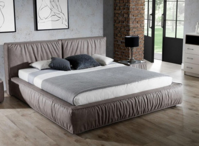 Bed brown bedroom wood furniture textile classic art deco style